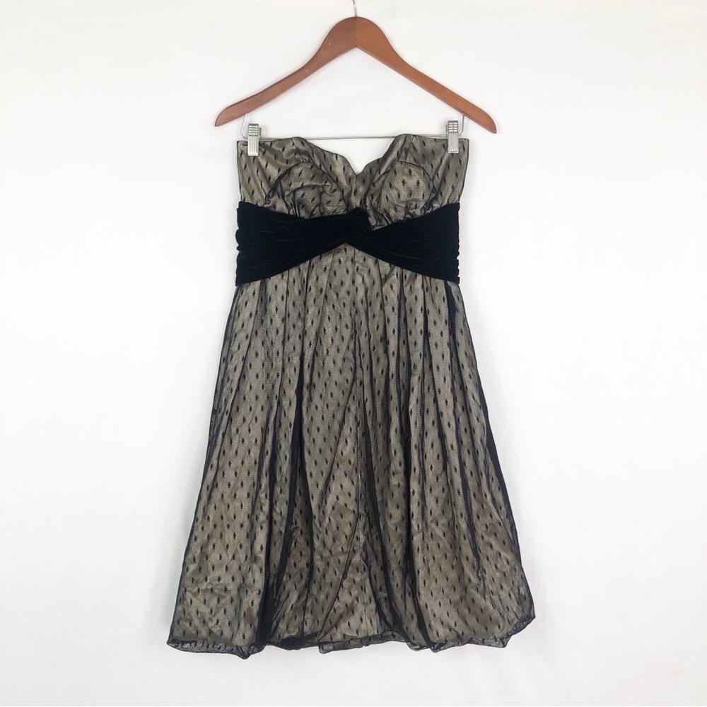 NEW Anthropologie Tracy Reese Strapless Mini Dress Black Size 8 Bubble Hem‎